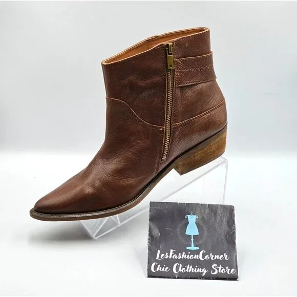 Lucky Brand Women's Brown Leather Caelyn Buckle Accents Ankle Bootie Sz 11 2972 - Picture 15 of 16